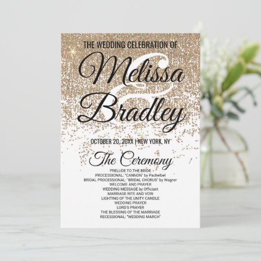 Glitzern des Gold-Glitzer-Programms Programm (Stehend Vorderseite)