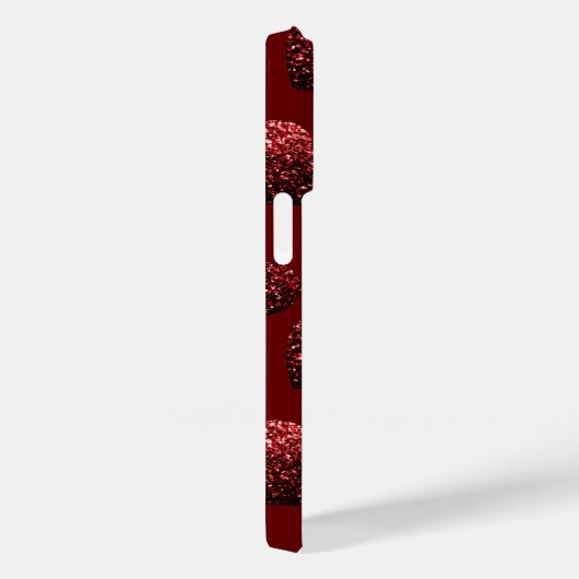 Glitzern des Herz-Glitzer-Musters dunkelrote Valen Case-Mate iPhone Hülle (Rückseite / Rechts)