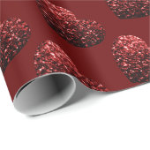 Glitzern des Herz-Glitzer-Musters dunkelrote Valen Geschenkpapier (Rolleneckpunkt)