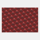 Glitzern des Herz-Glitzer-Musters dunkelrote Valen Geschenkpapier Set (Vorderseite 3)