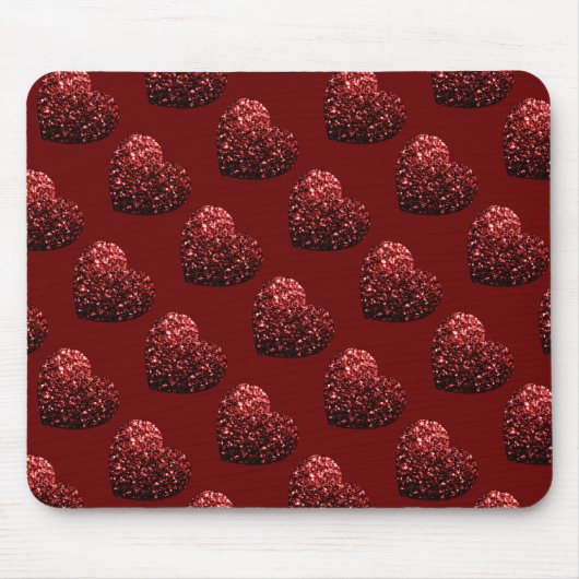Glitzern des Herz-Glitzer-Musters dunkelrote Valen Mousepad (Vorne)