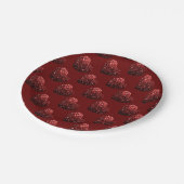 Glitzern des Herz-Glitzer-Musters dunkelrote Valen Pappteller (Schrägansicht)