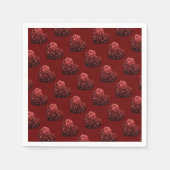 Glitzern des Herz-Glitzer-Musters dunkelrote Valen Serviette (Vorderseite)