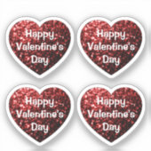 Glitzern des Roten Glitzer Herzlichen Glückwunsch  Aufkleber (Vorderseite)