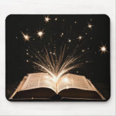 Glitzern, die aus dem offenen Buch austreten Mousepad (Vorne)