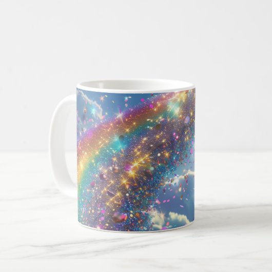 Glitzern digitale Kunst Kaffeetasse (Vorderseite Links)