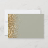 Glitzern Edge of Modern Sage Green Gold Imitate RSVP Karte (Rückseite)