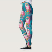Glitzern Einhorn Party Blue Dots Leggings (Links)