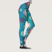 Glitzern Einhorn Party Blue Dots Leggings (Rechts)