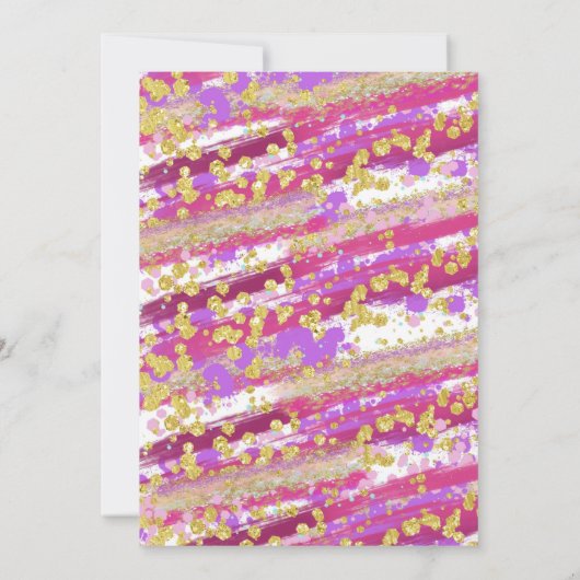 Glitzern Einladung zum Geburtstag (Rückseite)