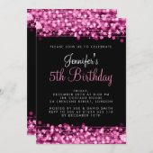 Glitzern für Baby/Kindergeburtstag Party Rosa Einladung (Vorne/Hinten)