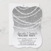 Glitzern für den Silber-Urlaub und Cocktail-Party Einladung (Vorderseite)