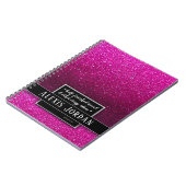 Glitzern für die Schwarz-weiße Monogramm-Glitzer Notizblock (Linke Seite)