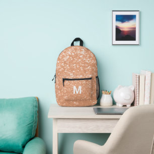 Glitzern für funkelnd pfirsichfarbene Imitate Bedruckter Rucksack