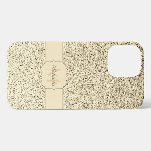 Glitzern für leichte Glitzer, Monogram iPhone Hülle (Rückseite (Horizontal))