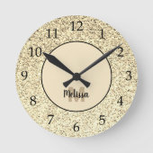 Glitzern für leichte Glitzer, Monogram Runde Wanduhr (Vorderseite)