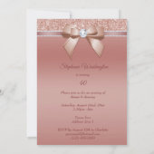 Glitzern & Glamour, Rose Gold Geburtstagsparty Einladung (Rückseite)