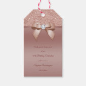 Glitzern & Glamour, Rose Gold Geburtstagsparty Geschenkanhänger (Vorderseite)