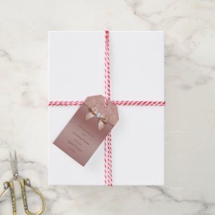 Glitzern & Glamour, Rose Gold Geburtstagsparty Geschenkanhänger