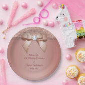Glitzern & Glamour, Rose Gold Geburtstagsparty Pappteller (Party)