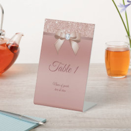 Glitzern & Glamour, Rose Gold Geburtstagsparty Sockelschild