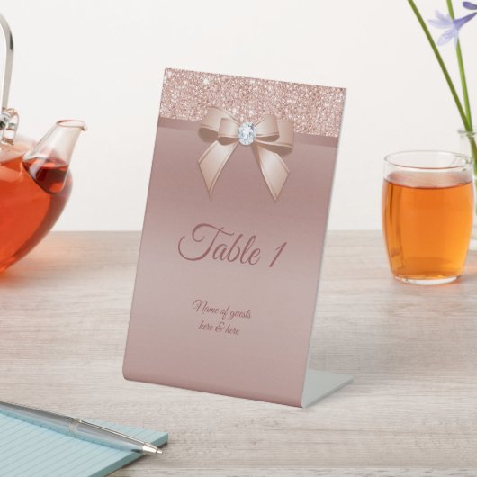 Glitzern & Glamour, Rose Gold Geburtstagsparty Sockelschild (In SItu)