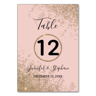 Glitzern Glitzer aus Gold Rosa Tischnummern