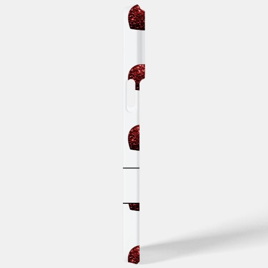 Glitzern Glitzer  Herzmuster Monogramm weiß Case-Mate iPhone Hülle (Rückseite / Rechts)