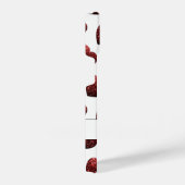 Glitzern Glitzer mit rotem Herzmuster, weißes Mono iPhone Hülle (Rechte Seite)