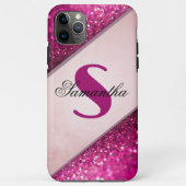 Glitzern Glitzer-Monogram-Skriptname Case-Mate iPhone Hülle (Rückseite)