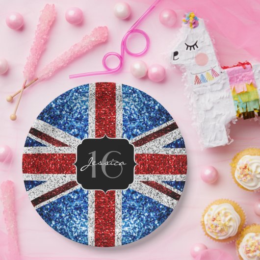 GLITZERN Glitzern Sweet 16 Pappteller (Party)
