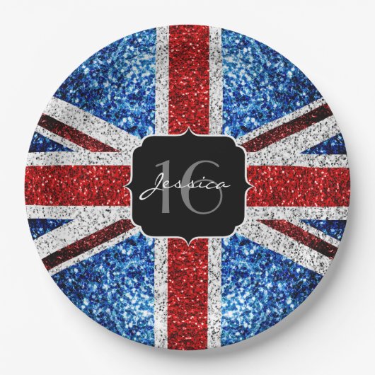 GLITZERN Glitzern Sweet 16 Pappteller (Vorderseite)