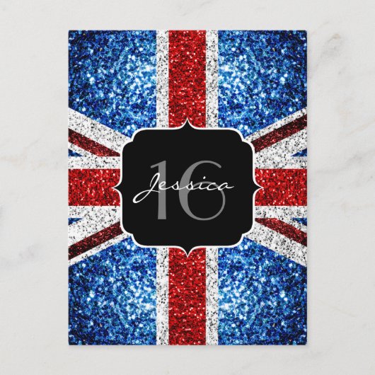 GLITZERN Glitzern Sweet 16 Postkarte (Vorderseite)