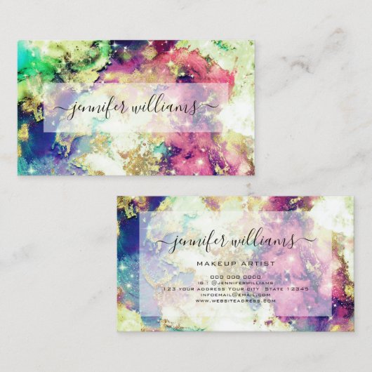 Glitzern Goldene Fossilien Kunstmuseum Modern Visitenkarte (Vorne/Hinten)