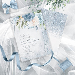 Glitzern Hochzeit Dusty Blue ID889