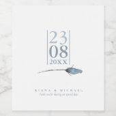 Glitzern Hochzeit Dusty Blue ID889 Weinetikett (Einzelnes Label)