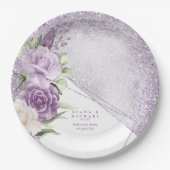 Glitzern Hochzeit Mauve ID889 Paper Tellers Pappteller (Vorderseite)