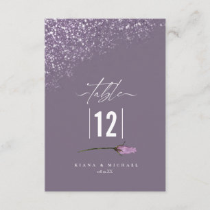 Glitzern Hochzeit Tischnummer Mauve2 ID889