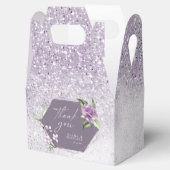 Glitzern Hochzeit Vielen Dank Mauve ID889 Geschenkschachtel (Geöffnet)