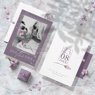 Glitzern Hochzeit von Floral Mauve V2 ID889 Save The Date
