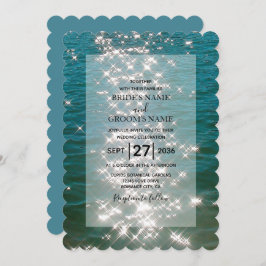 Glitzern Hochzeiten am Strand Einladung