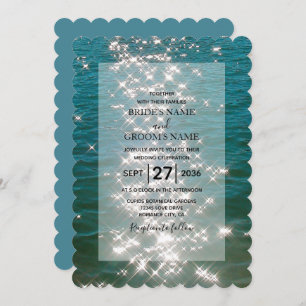 Glitzern Hochzeiten am Strand Einladung