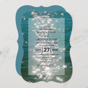 Glitzern Hochzeiten am Strand Einladung