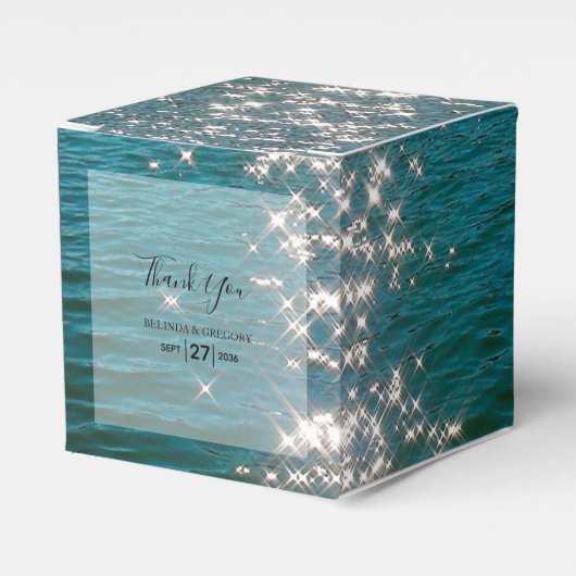 Glitzern Hochzeiten am Strand Geschenkschachtel (Vorderseite)