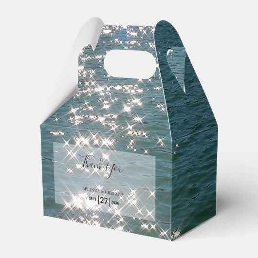 Glitzern Hochzeiten am Strand Geschenkschachtel (Vorderseite)