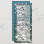 Glitzern Hochzeiten am Strand Menükarte (Vorne/Hinten)