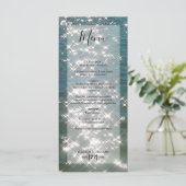 Glitzern Hochzeiten am Strand Menükarte (Stehend Vorderseite)