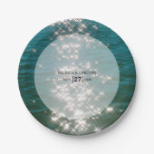 Glitzern Hochzeiten am Strand Pappteller (Vorderseite)