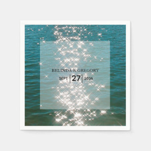 Glitzern Hochzeiten am Strand Serviette