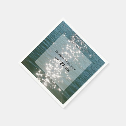 Glitzern Hochzeiten am Strand Serviette (Ecke)